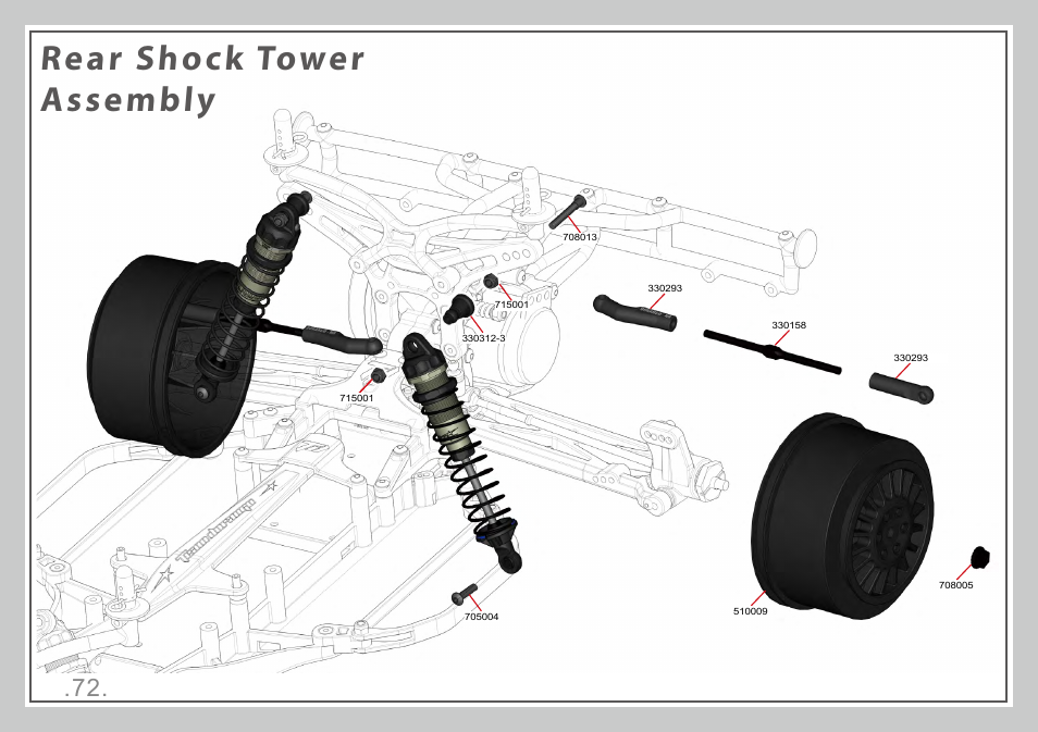 Rear shock tower assembly | Team Durango DESC210R User Manual | Page 72 / 80