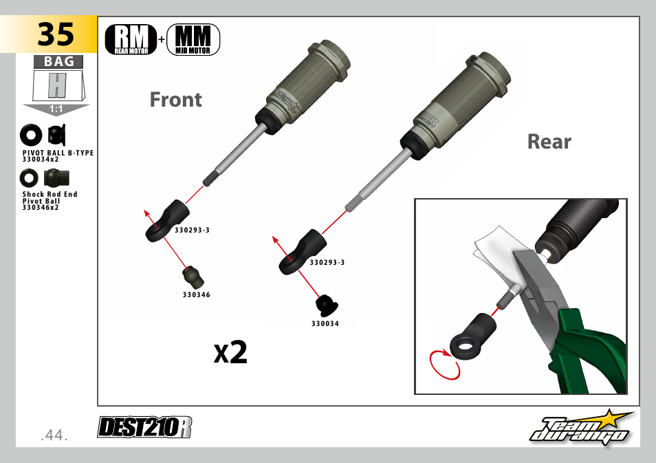 Rear front | Team Durango DEST210R User Manual | Page 44 / 76