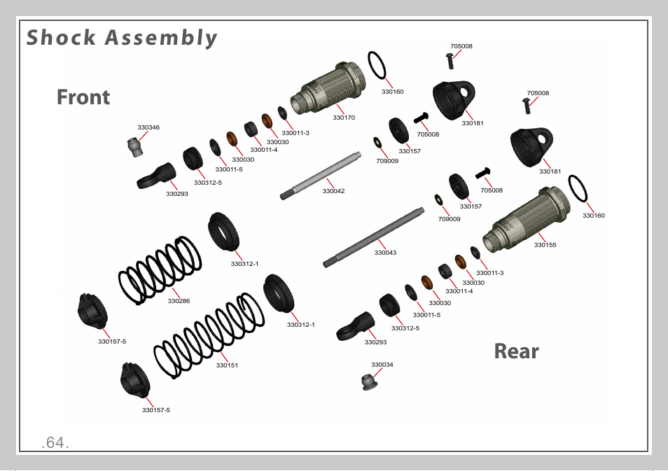 Shock assembly rear front | Team Durango DEST210R User Manual | Page 64 / 76