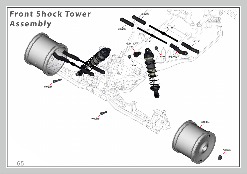 Front shock tower assembly | Team Durango DEST210R User Manual | Page 65 / 76