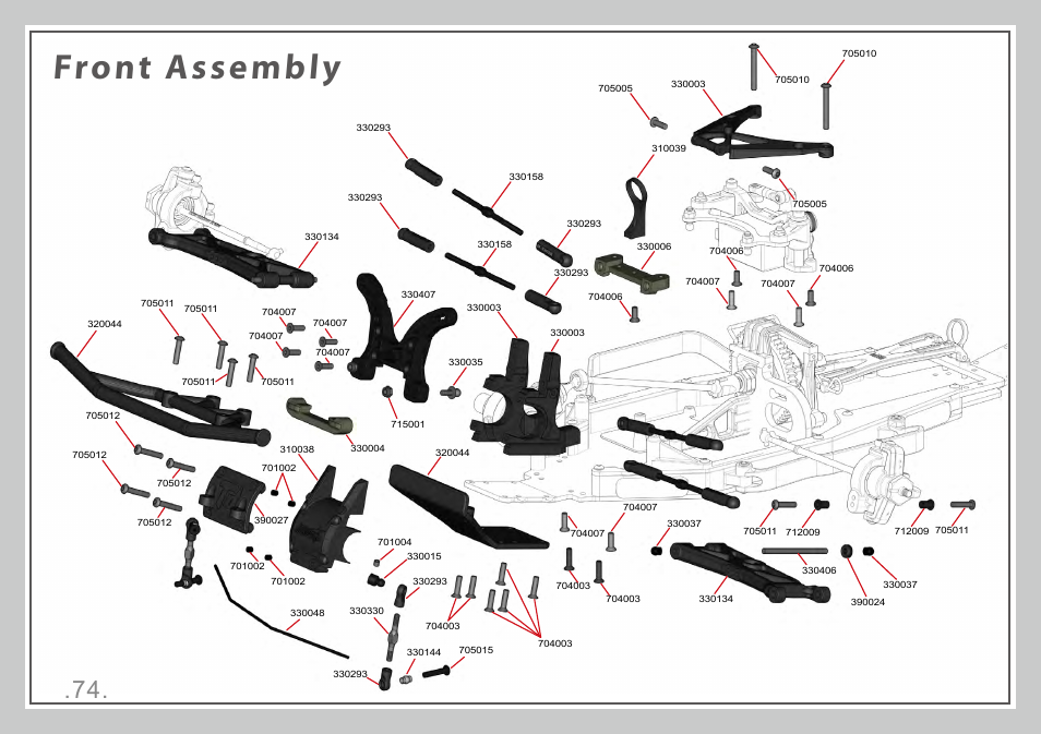 Front assembly | Team Durango DESC410 v2 User Manual | Page 74 / 86