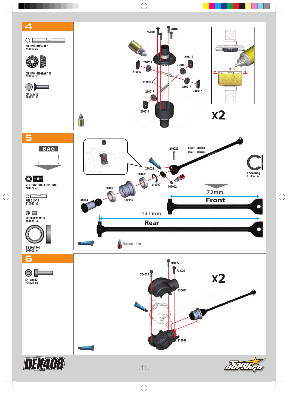 Front rear | Team Durango DEX408 User Manual | Page 11 / 44