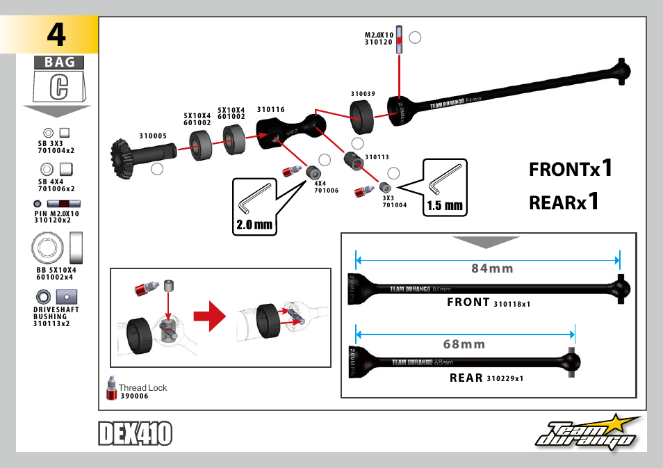 Frontx, Rearx | Team Durango DEX410 v3 User Manual | Page 17 / 76