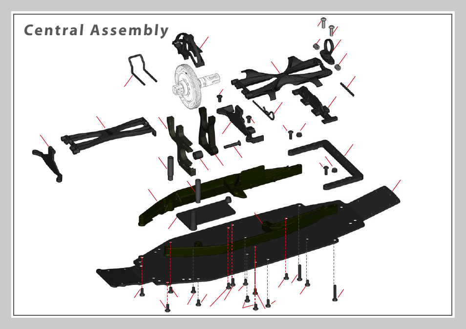 Central assembly | Team Durango DEX410 v3 User Manual | Page 64 / 76