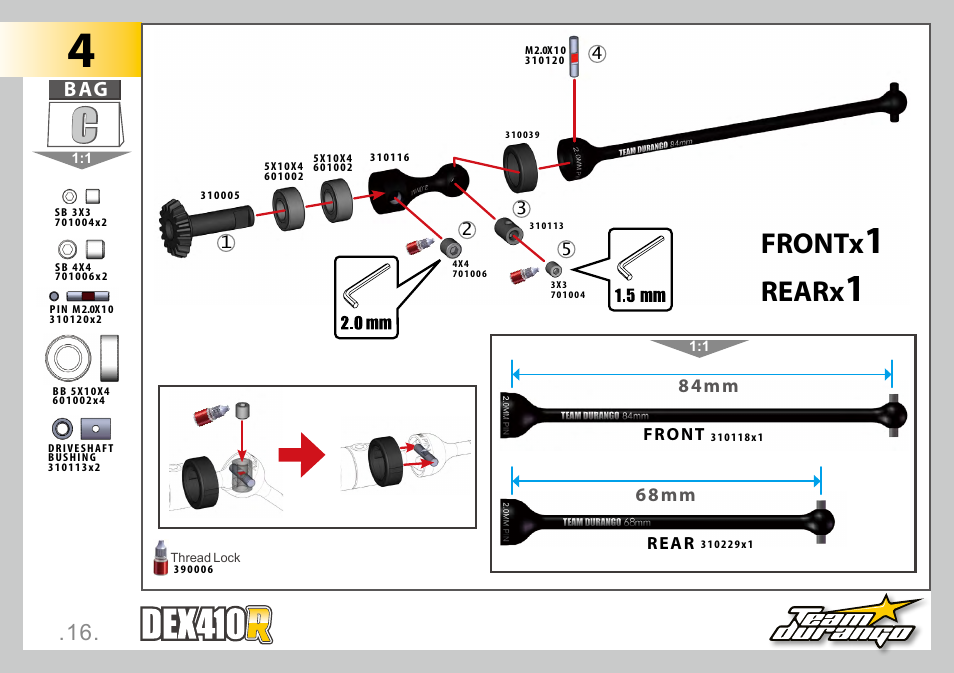 Frontx, Rearx | Team Durango DEX410R v3 User Manual | Page 16 / 76