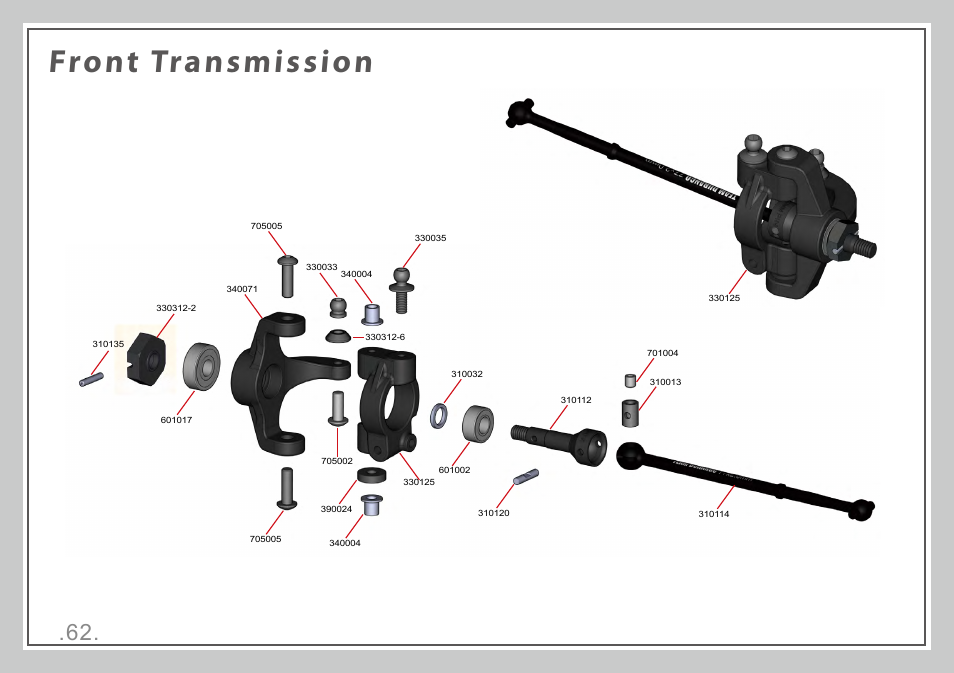 Front transmission | Team Durango DEX410R v3 User Manual | Page 62 / 76