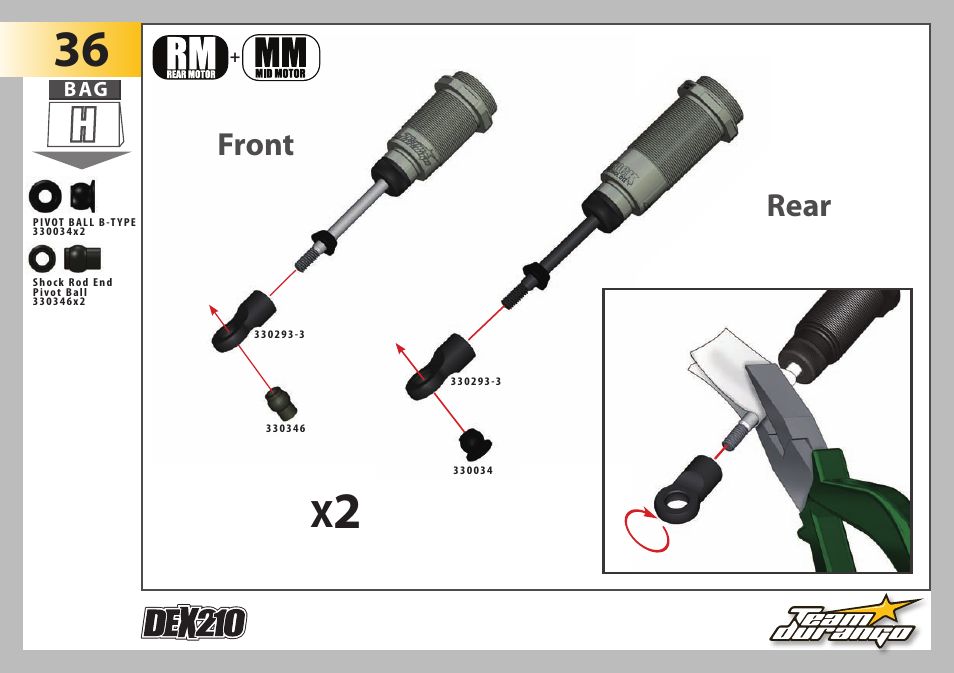 Rear front | Team Durango DEX210 User Manual | Page 45 / 72
