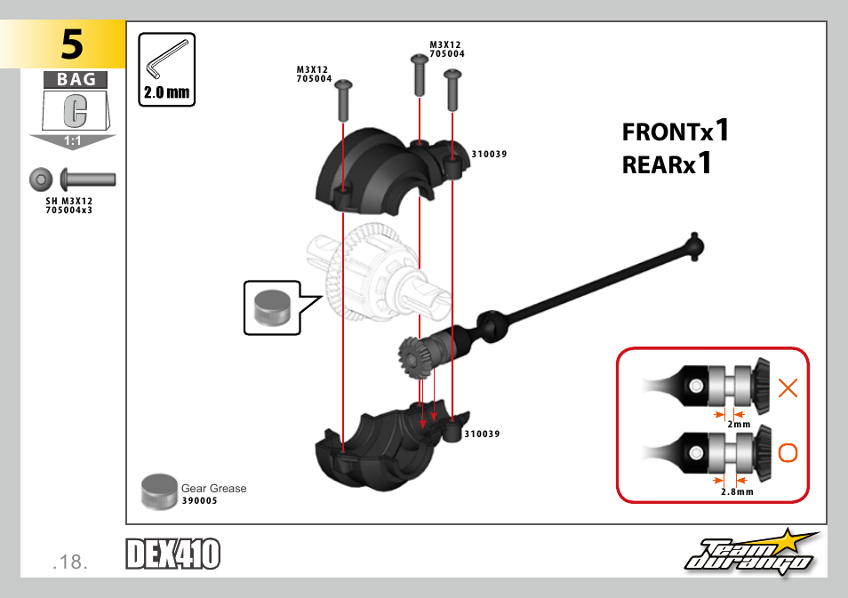 Frontx, Rearx | Team Durango DEX410 User Manual | Page 18 / 76