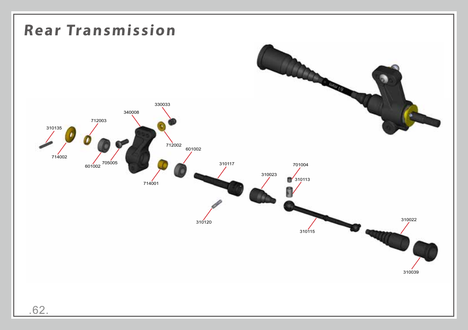 Rear transmission | Team Durango DEX410 User Manual | Page 62 / 76