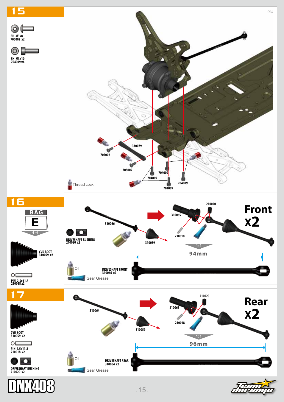 Front rear x | Team Durango DNX408 User Manual | Page 15 / 44