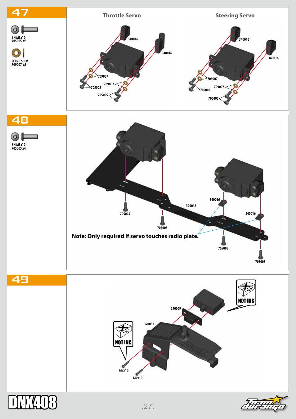 Steering servo throttle servo | Team Durango DNX408 User Manual | Page 27 / 44