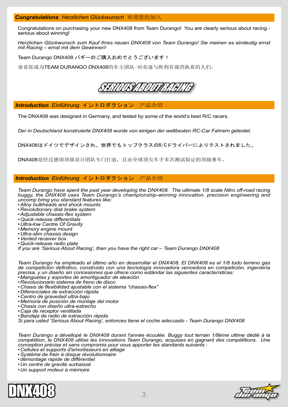 Team Durango DNX408 User Manual | Page 3 / 44