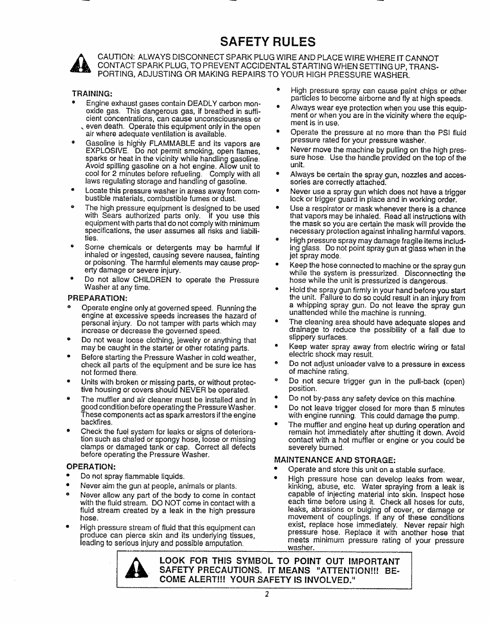 Safety rules | Craftsman 580.747100 User Manual | Page 2 / 40