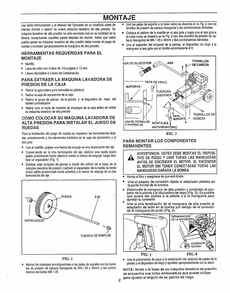 Montaje | Craftsman 580.747100 User Manual | Page 26 / 40