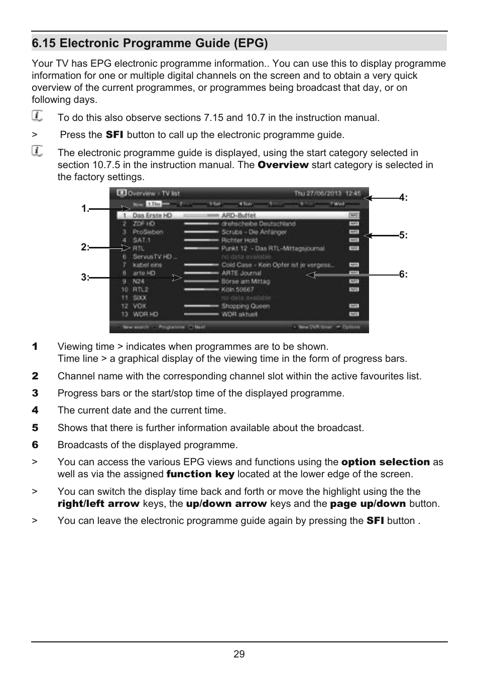 15 electronic programme guide (epg) | TechniSat TechniVision ISIO 55 User Manual | Page 29 / 44