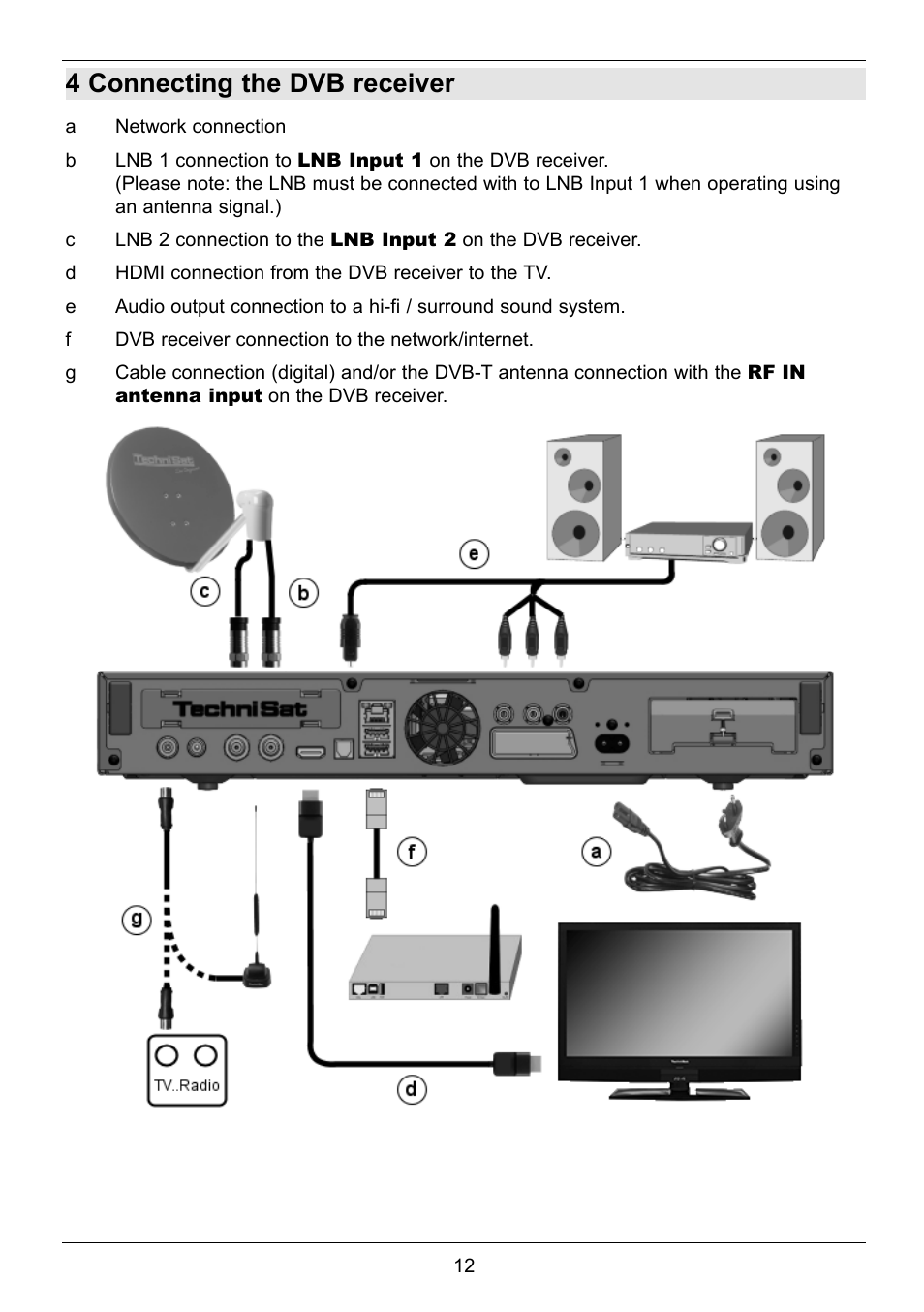 4 connecting the dvb receiver | TechniSat TechniCorder ISIO STC User Manual | Page 12 / 64