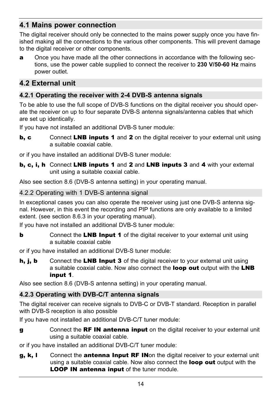 1 mains power connection, 2 external unit | TechniSat TechniCorder ISIO STC User Manual | Page 14 / 64