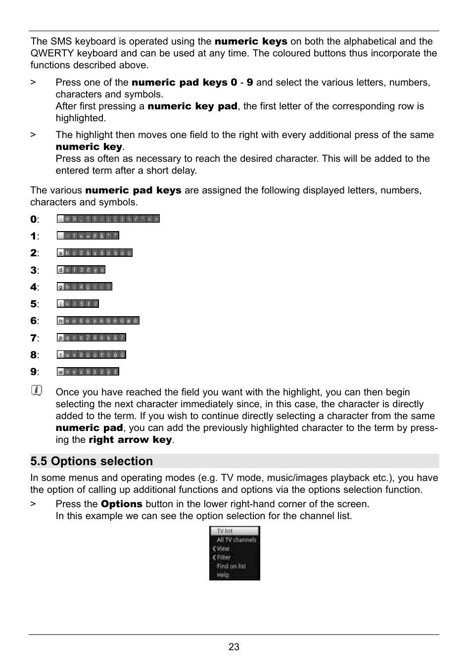 5 options selection | TechniSat TechniCorder ISIO STC User Manual | Page 23 / 64