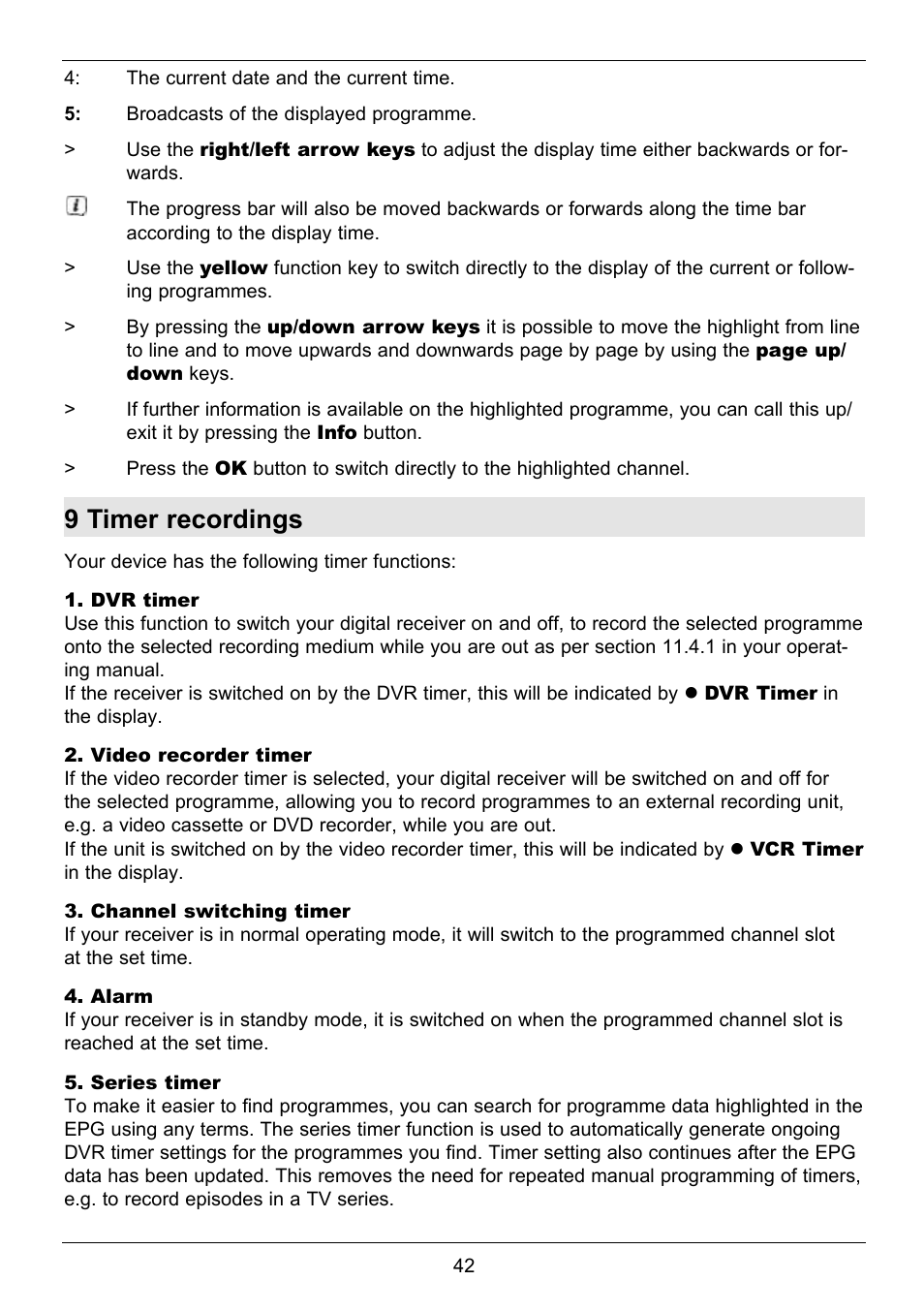 9 timer recordings | TechniSat TechniCorder ISIO STC User Manual | Page 42 / 64