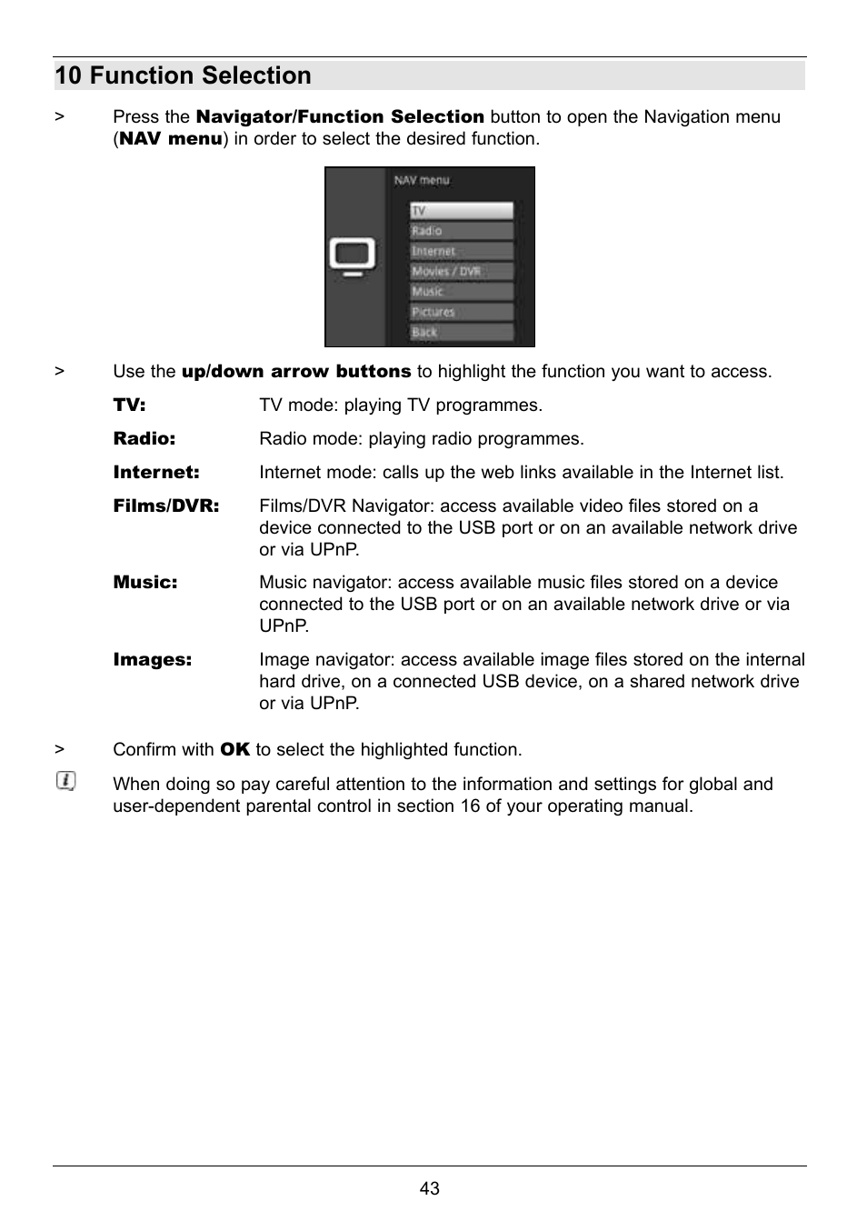 10 function selection | TechniSat TechniCorder ISIO STC User Manual | Page 43 / 64