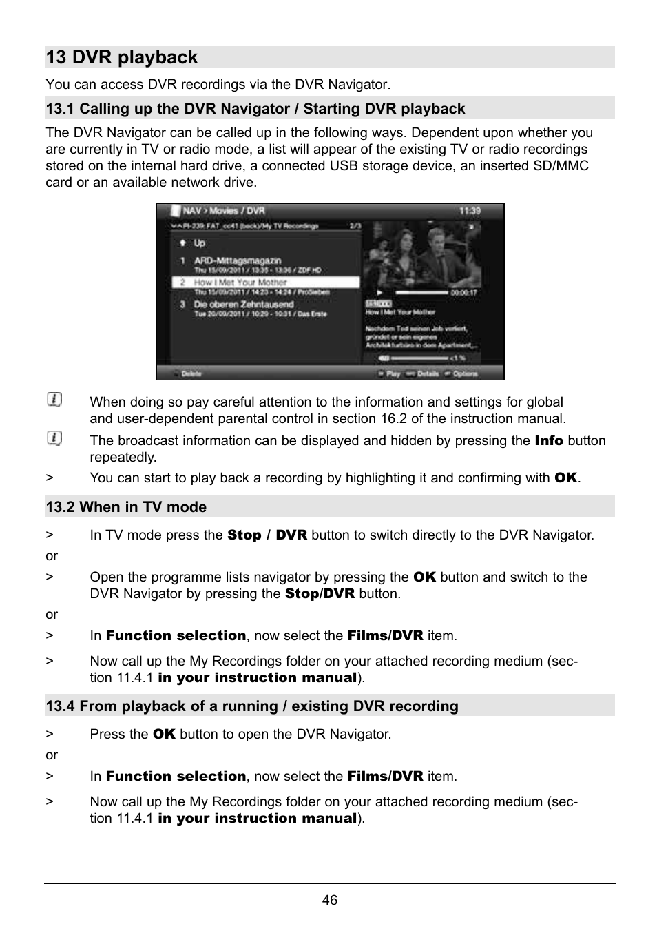 13 dvr playback | TechniSat TechniCorder ISIO STC User Manual | Page 46 / 64