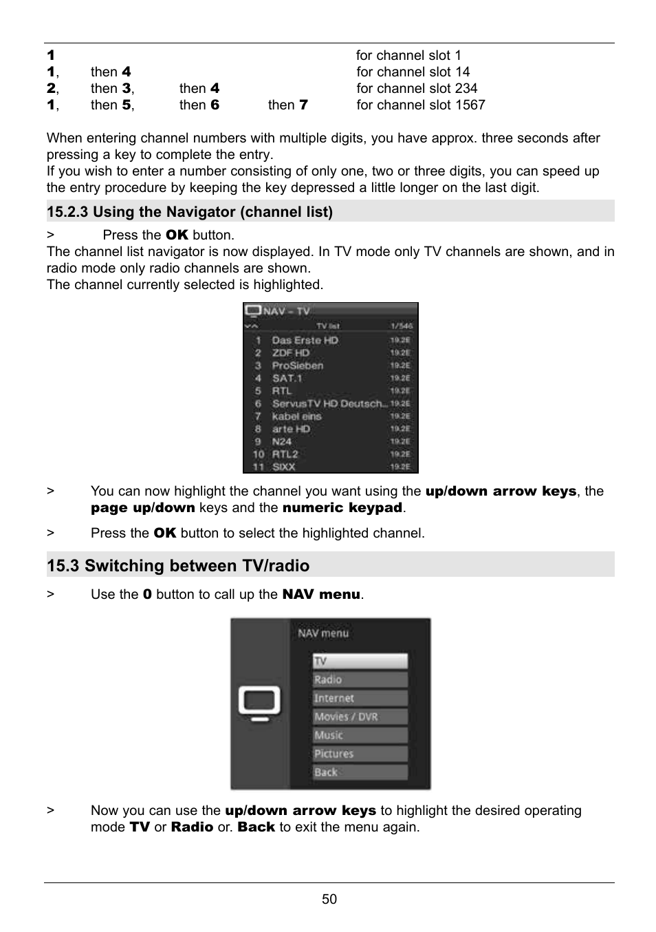 3 switching between tv/radio | TechniSat TechniCorder ISIO STC User Manual | Page 50 / 64