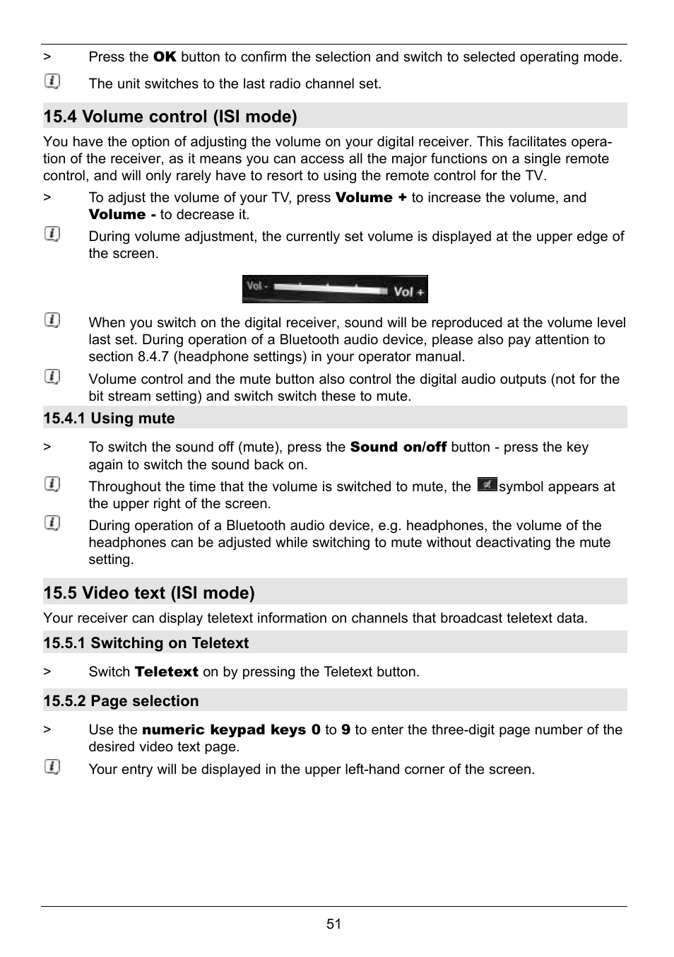 4 volume control (isi mode), 5 video text (isi mode) | TechniSat TechniCorder ISIO STC User Manual | Page 51 / 64
