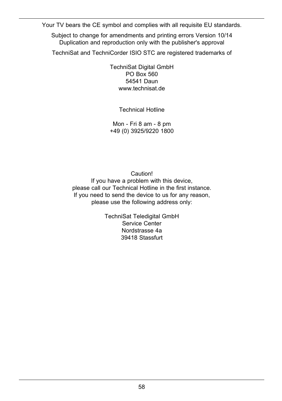 TechniSat TechniCorder ISIO STC User Manual | Page 58 / 64