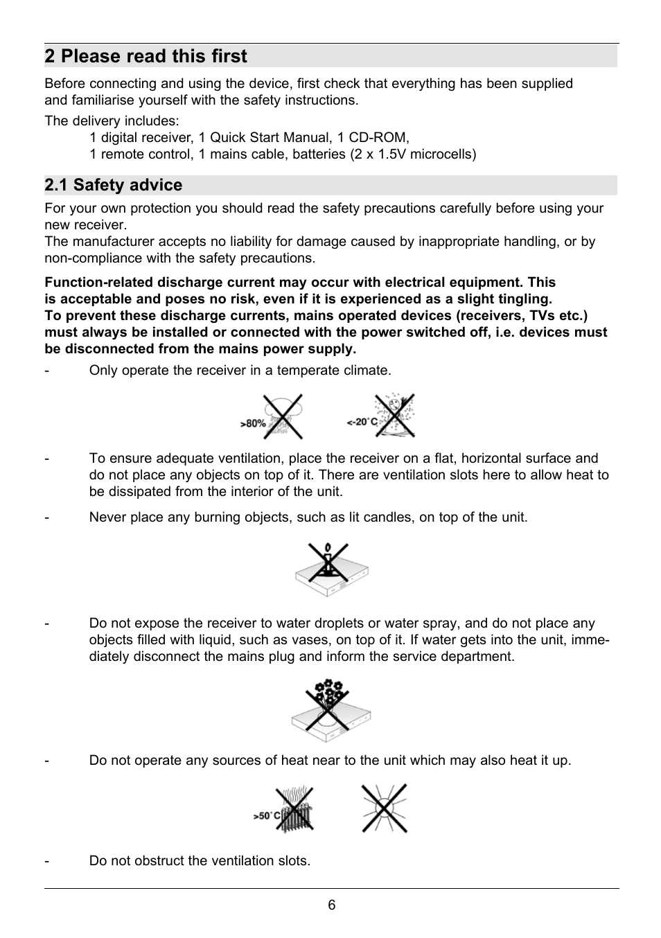 2 please read this first, 1 safety advice | TechniSat TechniCorder ISIO STC User Manual | Page 6 / 64