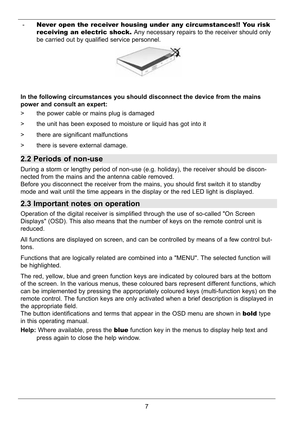 2 periods of non-use | TechniSat TechniCorder ISIO STC User Manual | Page 7 / 64