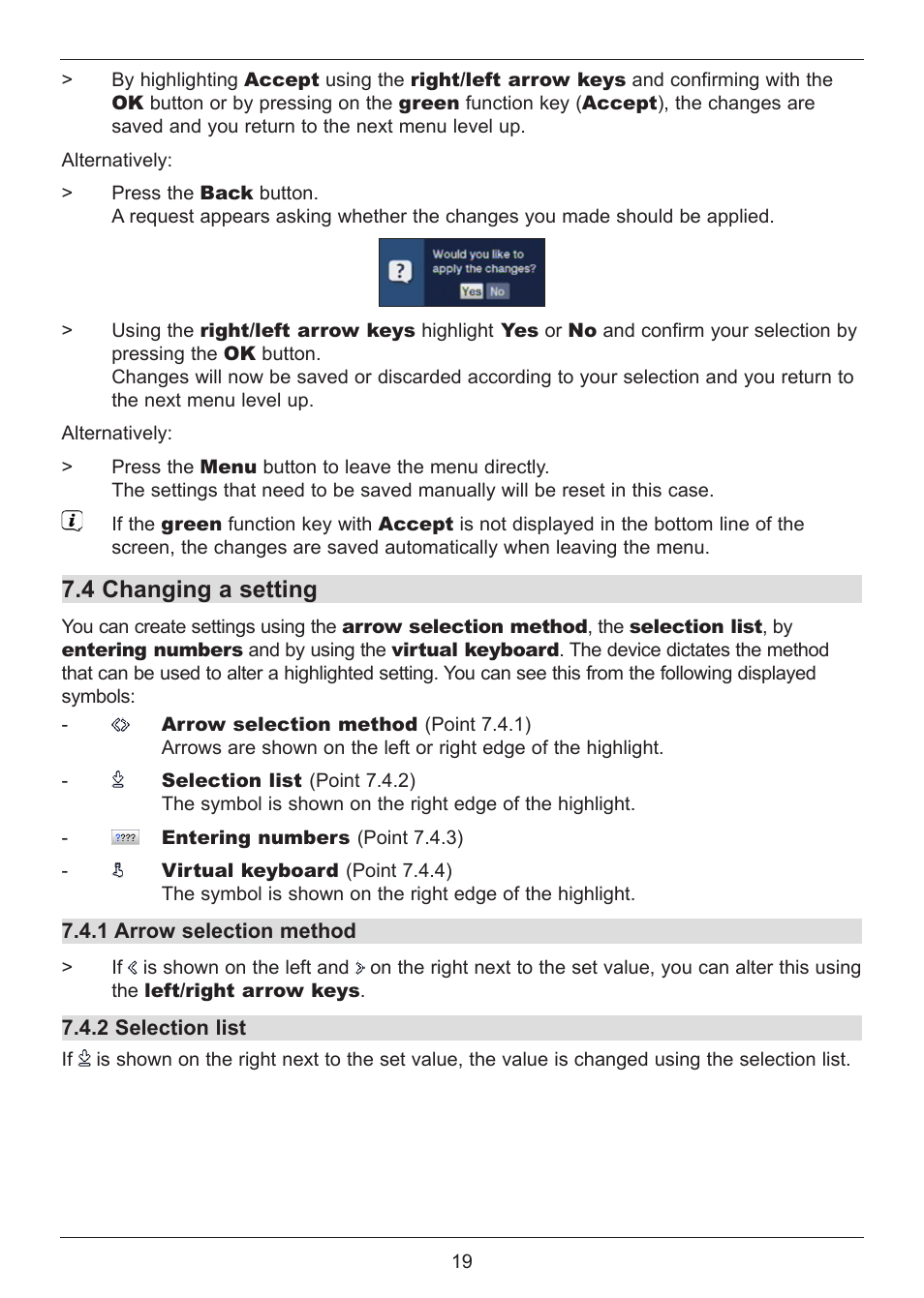 4 changing a setting | TechniSat DIGIT ISIO S User Manual | Page 19 / 48