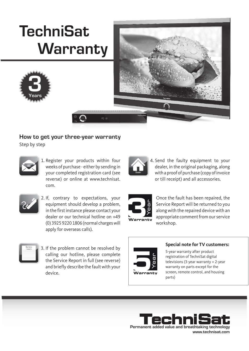 Technisat warranty | TechniSat DIGIT ISIO S User Manual | Page 41 / 48