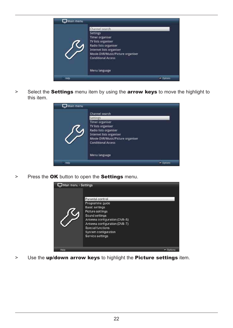 TechniSat DIGIT ISIO S2 User Manual | Page 22 / 48