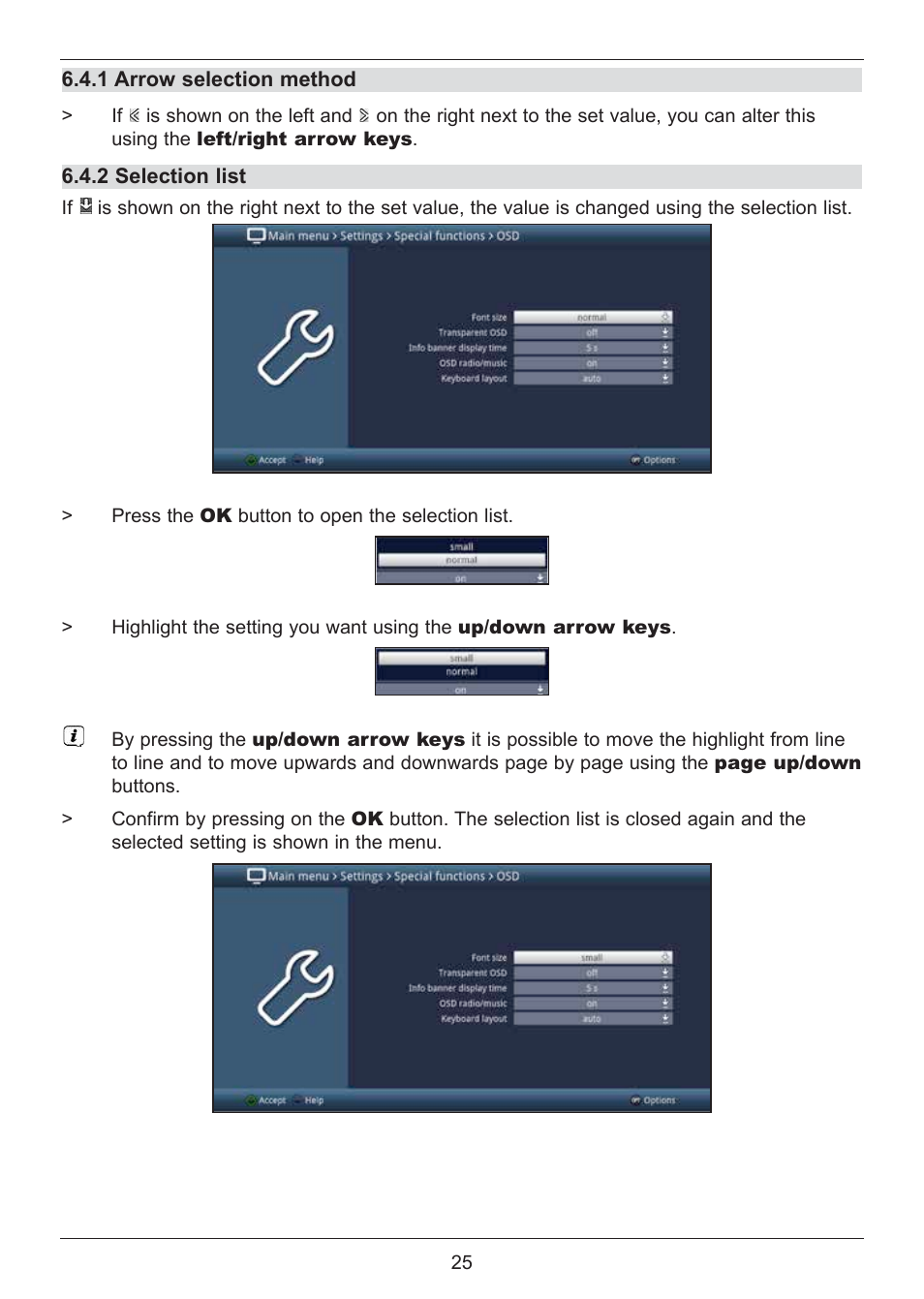 4 ändern einer einstellung | TechniSat DIGIT ISIO S2 User Manual | Page 25 / 48