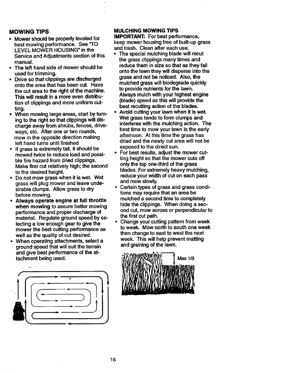 Mowing tips | Craftsman 917.270770 User Manual | Page 16 / 60