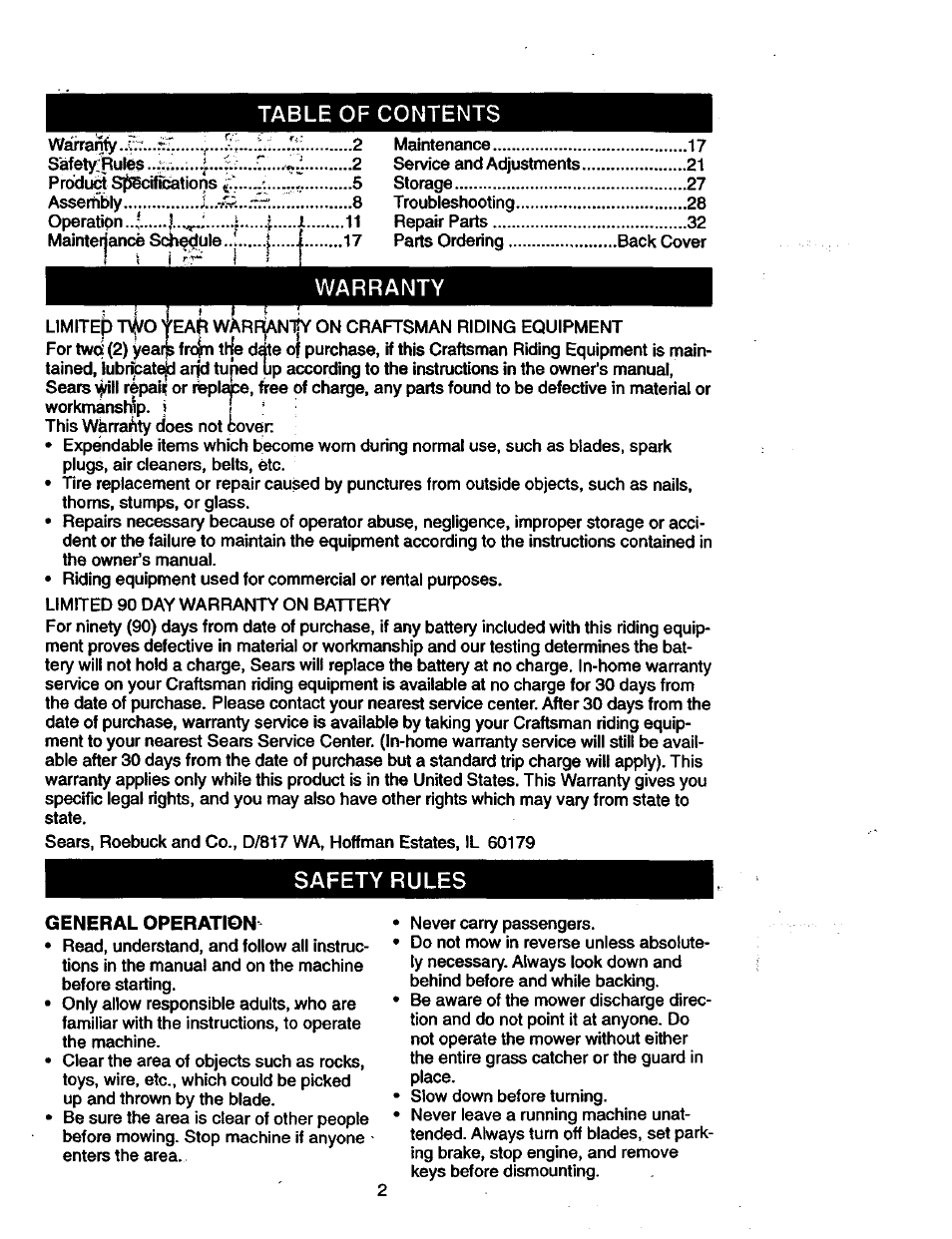 Craftsman 917.270770 User Manual | Page 2 / 60