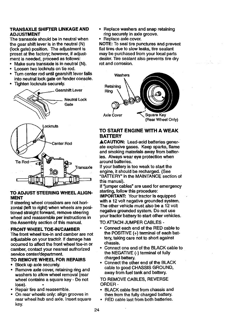 To start engine with a weak battery | Craftsman 917.270770 User Manual | Page 24 / 60