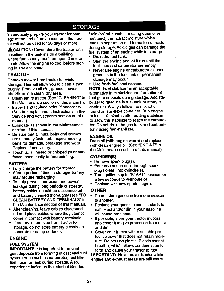 Storage, Other | Craftsman 917.270770 User Manual | Page 27 / 60