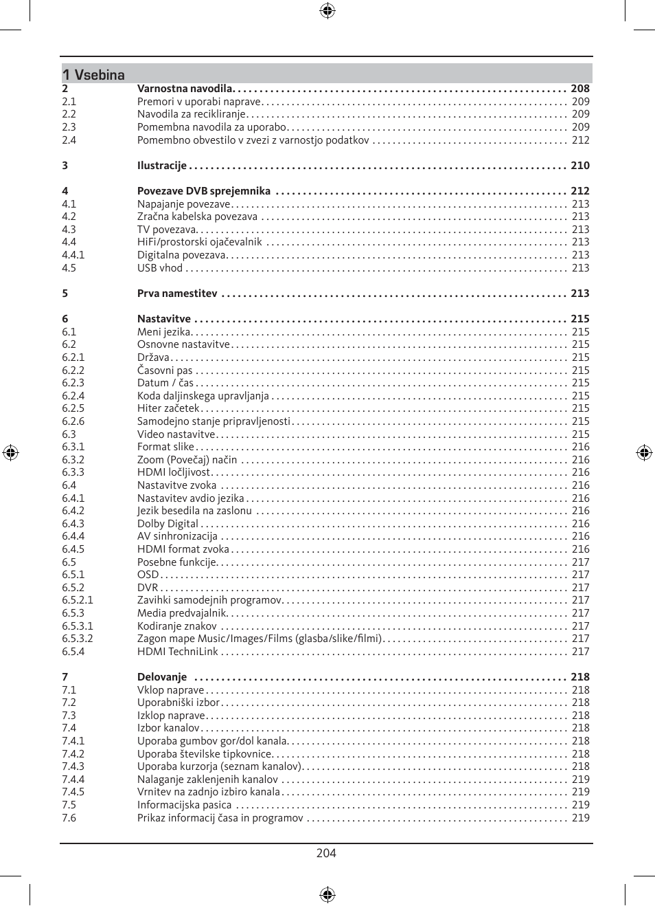 1 vsebina | TechniSat DiGYBOXX HD CX User Manual | Page 204 / 304