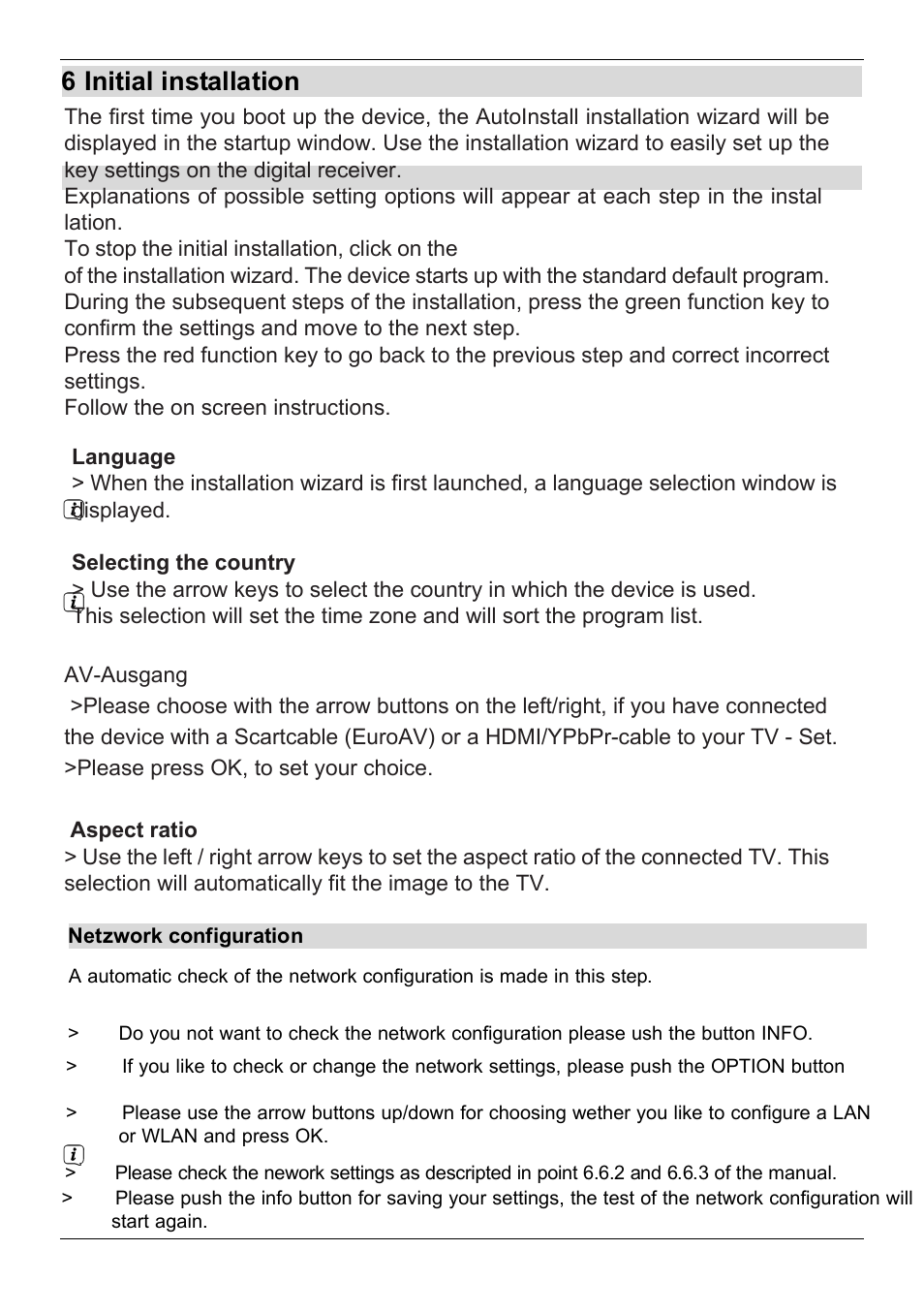 6 initial installation | TechniSat TechniStar K2 ISIO User Manual | Page 10 / 36