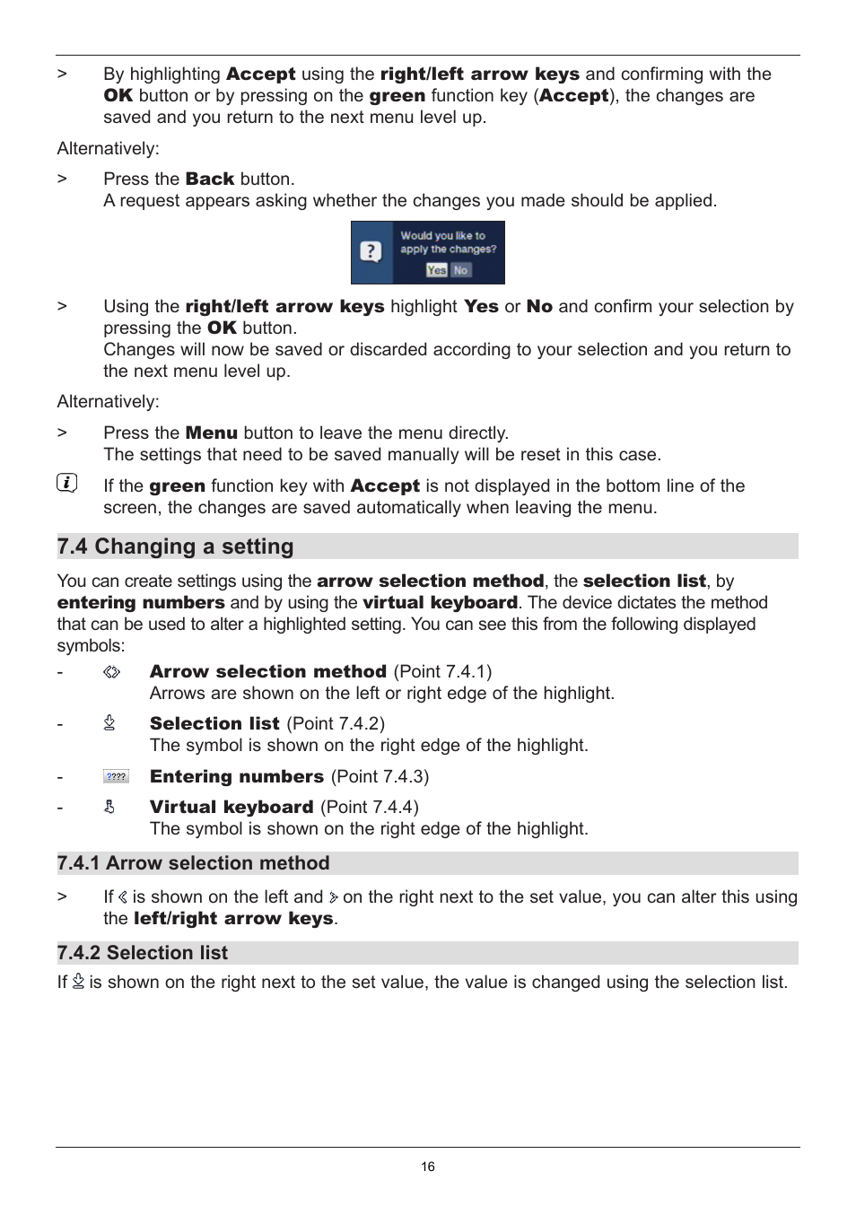 4 changing a setting | TechniSat TechniStar K2 ISIO User Manual | Page 16 / 36
