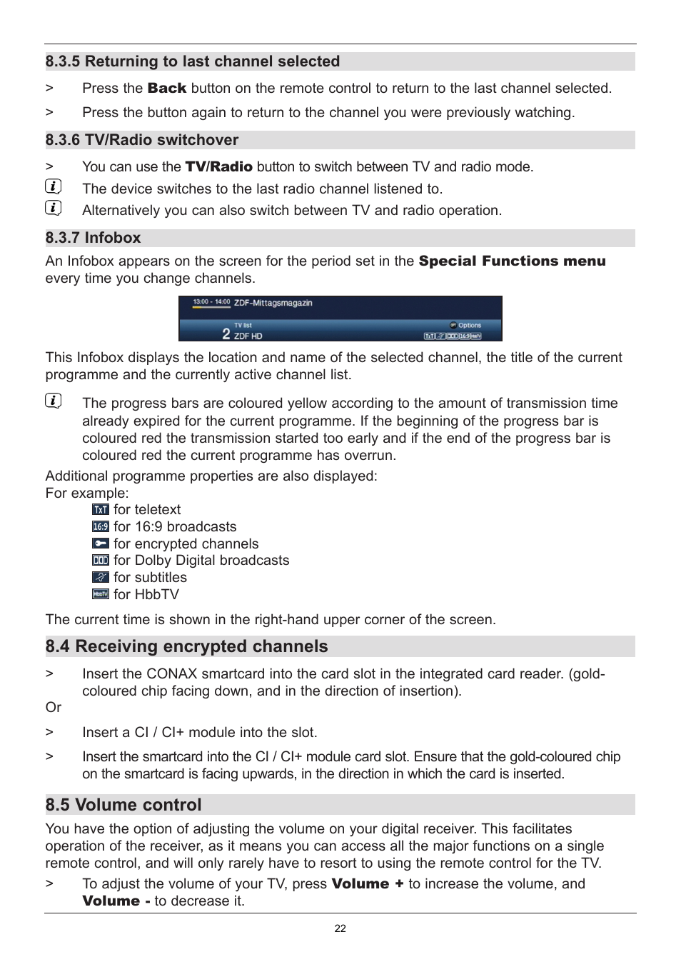 4 receiving encrypted channels, 5 volume control | TechniSat TechniStar K2 ISIO User Manual | Page 22 / 36