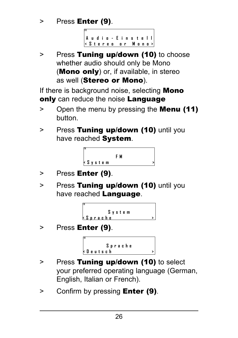 Press enter (9) | TechniSat DigitRadio 250 User Manual | Page 26 / 32