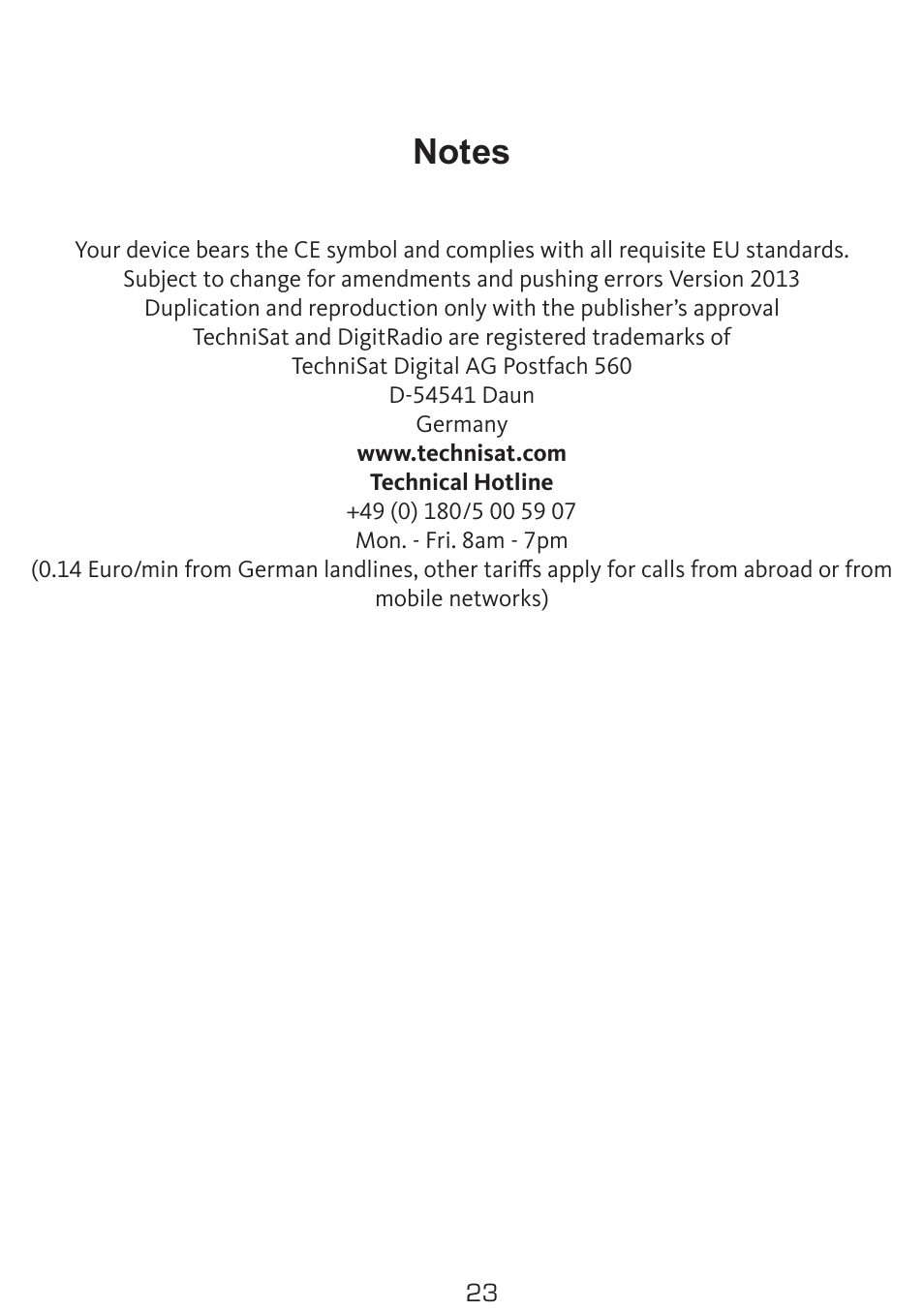 TechniSat DigitRadio 50 User Manual | Page 23 / 23