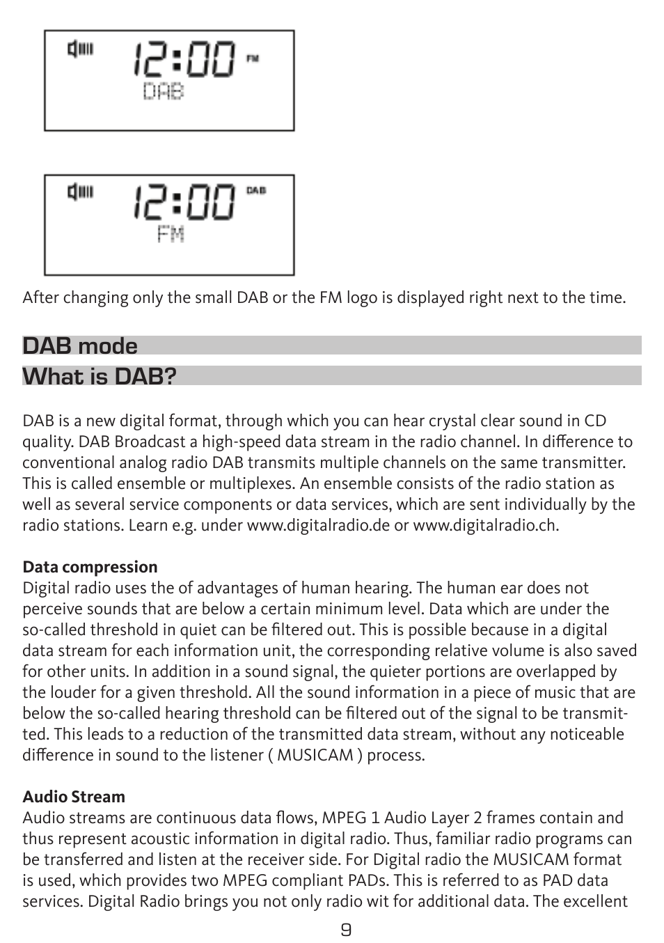 Dab mode what is dab | TechniSat DigitRadio 50 User Manual | Page 9 / 23