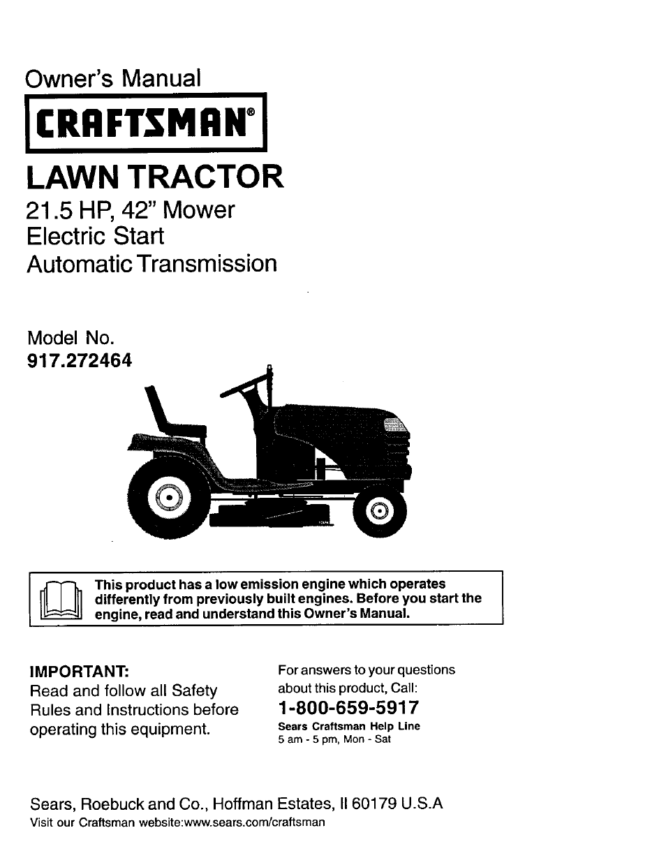 Craftsman 917.272464 User Manual | 60 pages