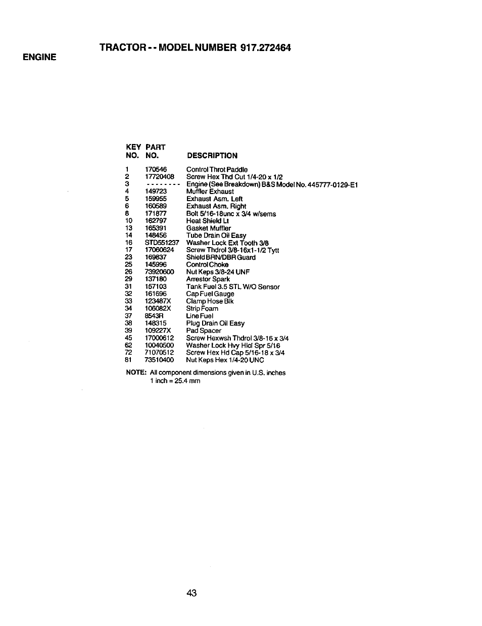 Engine | Craftsman 917.272464 User Manual | Page 43 / 60