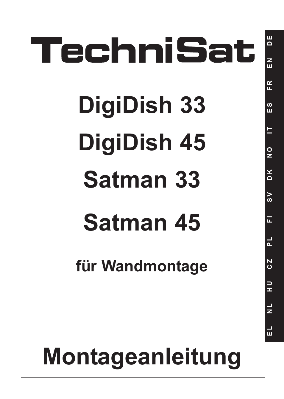 TechniSat SATMAN 45 Mounting instruction User Manual | 84 pages