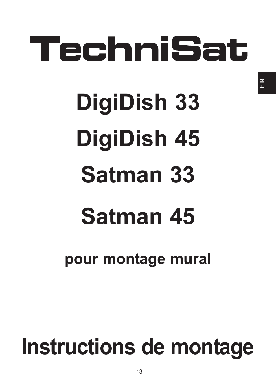 Instructions de montage | TechniSat SATMAN 45 Mounting instruction User Manual | Page 13 / 84
