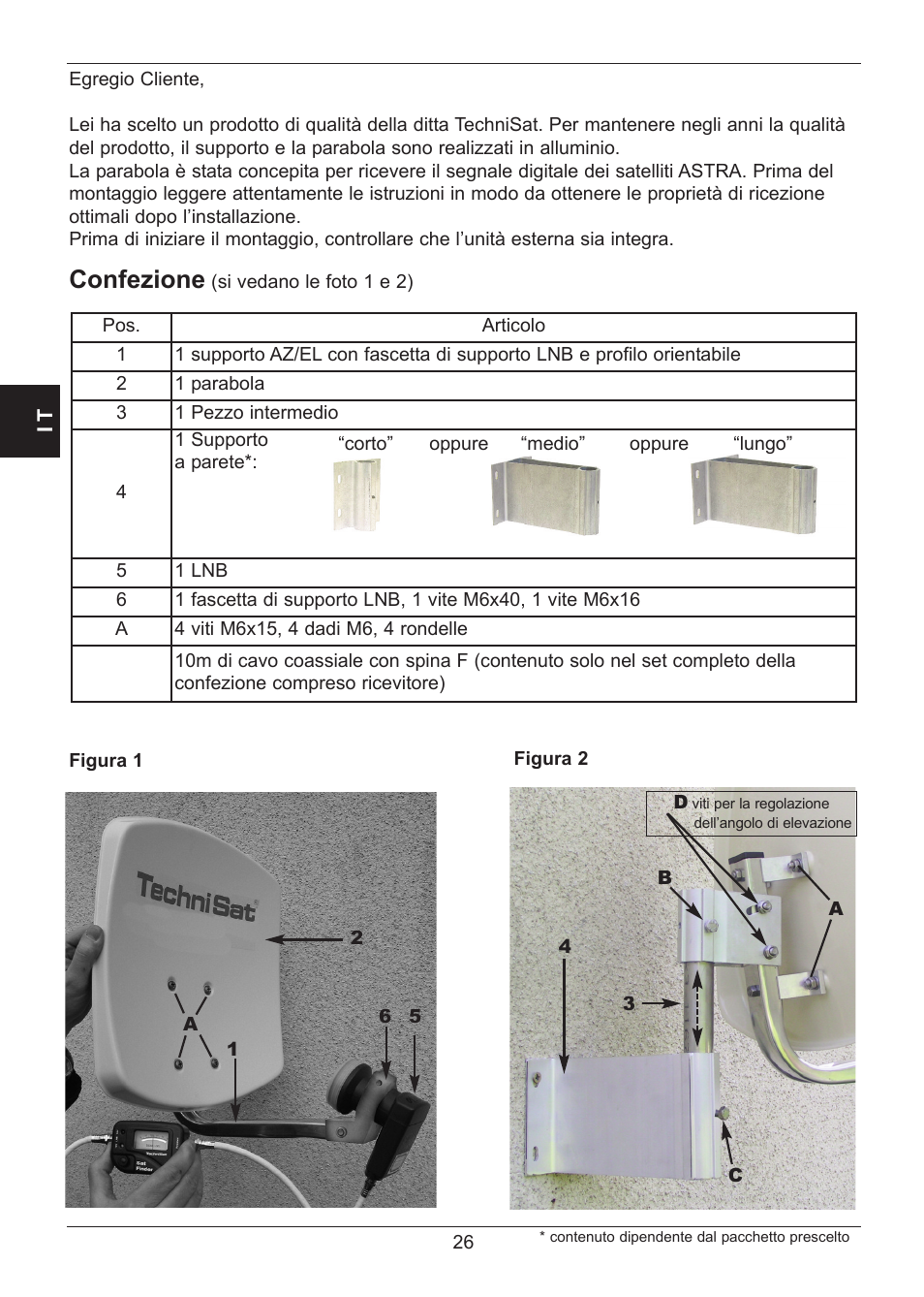 Confezione | TechniSat SATMAN 45 Mounting instruction User Manual | Page 26 / 84